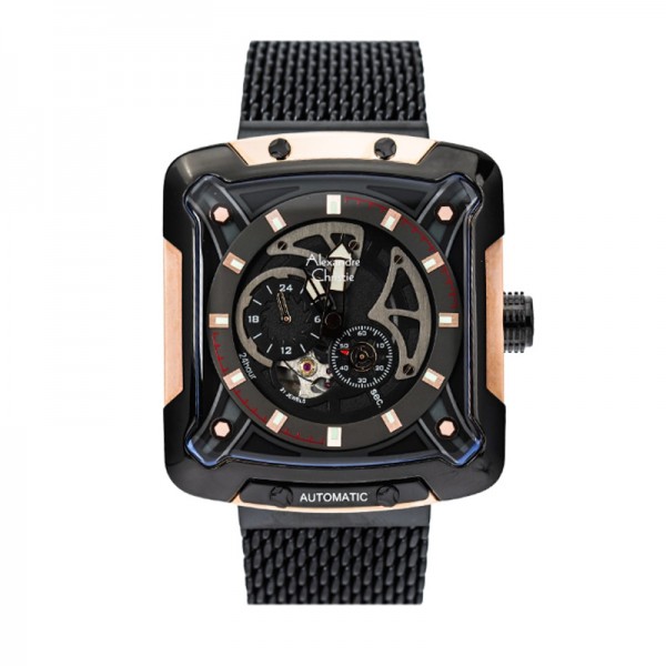 Alexandre Christie AC 3039 Rosegold Black Steel Automatic MABBRBA